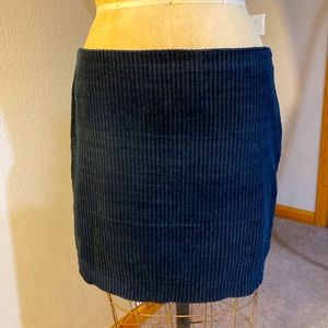 Wide whale navy corduroy mini skirt